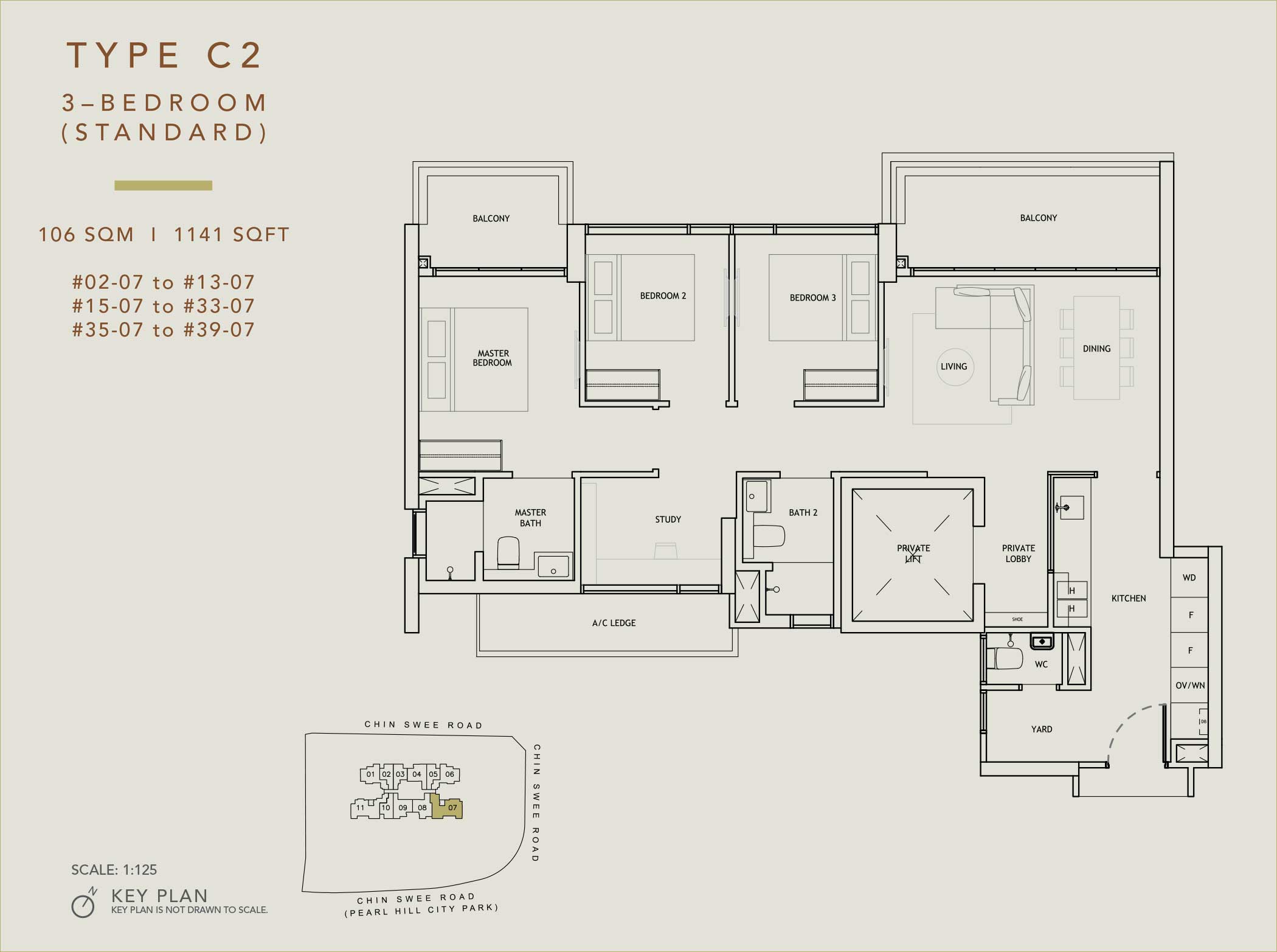 The Landmark 3-Bedroom Floor Plan (Type C2)